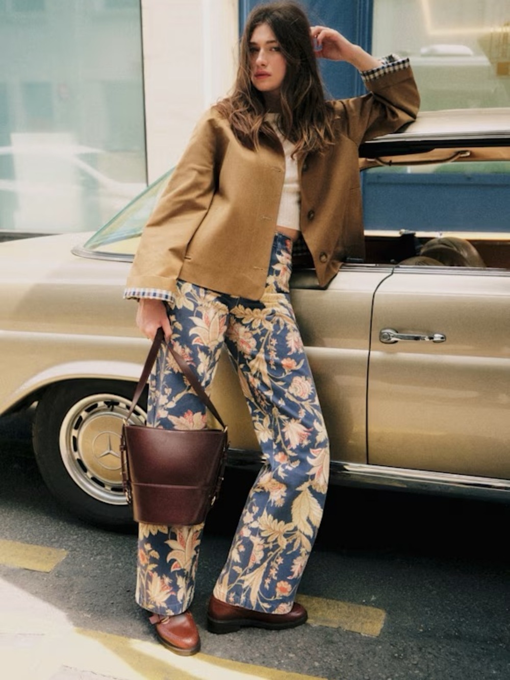 Sezane The Wide Leg Trouser in Never Ending Summer Size 38= US Size 6 - Picture 3 of 15